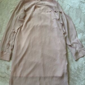 Elegant Light Pink Long Sleeve Dress